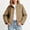 #New Brown, variant on Women's Polka Dot Jackets Fall Trendy Lightweight Stand Collar Coat Zip Up Outerwear with Pockets