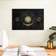 thumbnail image 3 of Elephant Stock Sun Moon Stars Wall Art - Horizontal Canvas Wall Art - Living Room Wall Decor - Religion And Spirituality Canvas - Black And Yellow Decor - 12" x 8", 3 of 8