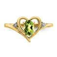 thumbnail image 5 of 14K Yellow Gold Ring Band with Stones (08) August Peridot Oval Green Diamond Round, 5 of 5