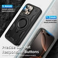 thumbnail image 3 of Elegant Choise Magnetic Case with Ring Kickstand for iPhone 16 Pro Max/16 Pro/16 Plus/16 Dual-layer Full Protective Phone Cover, Black, 3 of 11