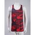 thumbnail image 2 of Manyakai Men's Gym Workout Tank Top Stringer Sleeveless Camouflage Running T-shirt Vest Bodybuilding Red XXL, 2 of 5