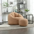 thumbnail image 2 of BSHTI 40"Bedding Bean Bag Sofa Chair,High Pressure Foam Bean Bag Chair,Adult Material with Padded Foam Padding Compressed Bean Bag With Footrest-Tan, 2 of 27