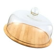 thumbnail image 2 of 1Set Snack Tray Wood Clear Glass Covered Cake Plate 24cm for Parties and Weddings, 2 of 9