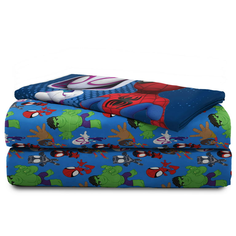 Jay Franco Marvel Spidey and His Amazing Friends Team Spidey 5 Piece Twin Size Bed Set - Includes Comforter & Sheet Set Bedding - Super Soft Fade