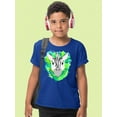 thumbnail image 2 of Zebra Face With Leaves T-Shirt Juniors -Image by Shutterstock,  Small, 2 of 4