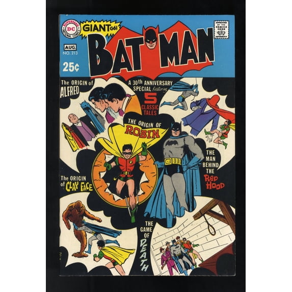 Batman #213 NM- 9.2 30th Anniversary! Origin of 2nd Clay-Face! Comic Book