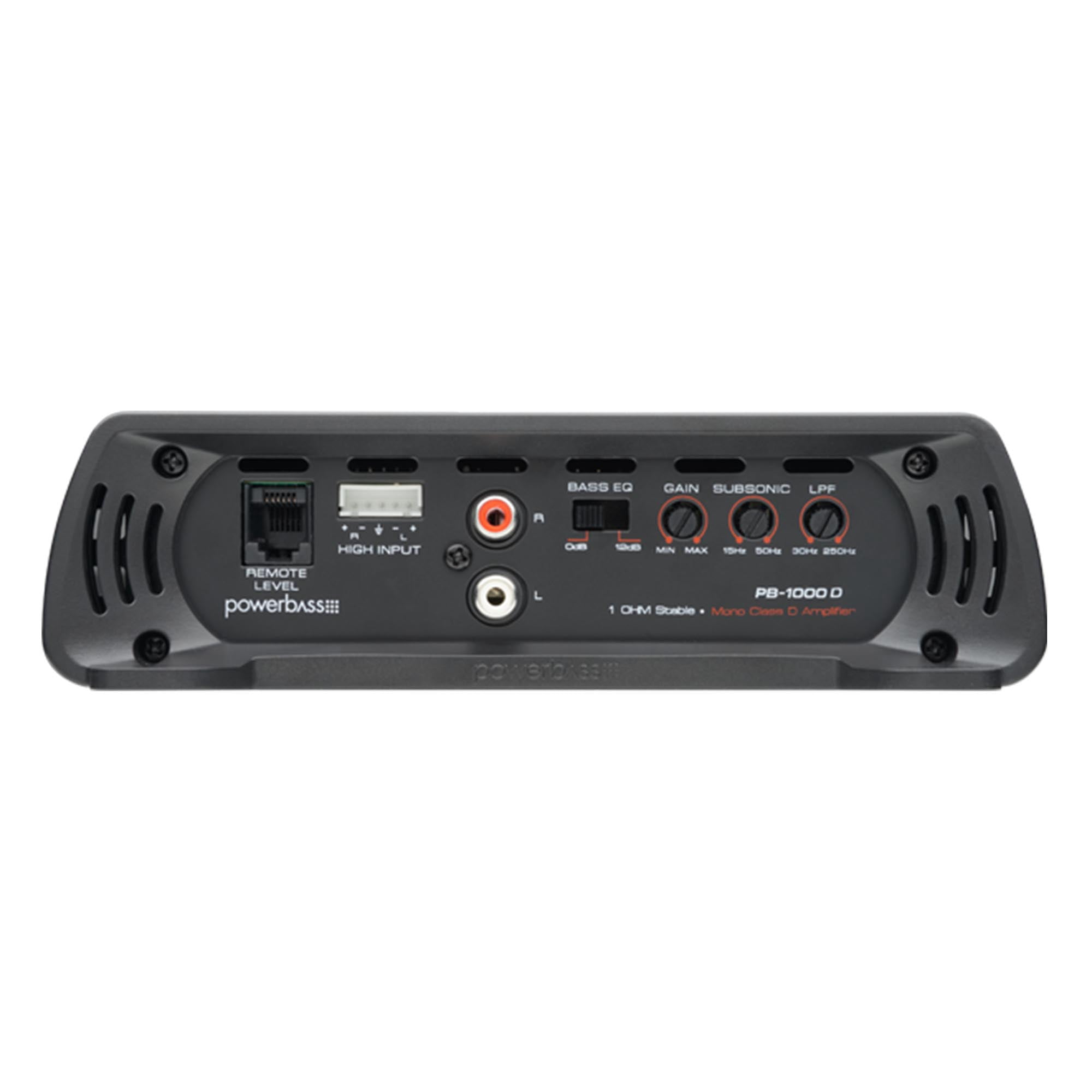 PowerBass PB-1000D Mono Car Amplifier – 1000 Watts x 1 @ 1 Ohm, Class D, Compact Design, Bass Remote Included