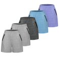 thumbnail image 2 of DHFJKG Womens 5 Packs Workout Gym Shorts High Waisted Loose Fit Solid Color Elastic Waistband Shorts With Pockets, 2 of 4