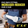 thumbnail image 2 of 6 in. x 4 in. White PVC DWV Increaser-Reducer Coupling, Hub x Hub Drain, Waste & Vent Systems (4-Pack), 2 of 8