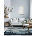 thumbnail image 4 of Blue Mountain Peak Area Rug 3x5ft Woven Runner Rug,Forest Tree Bird Fog Landscape Washable Living Room Hallway Bedroom Kitchen Carpet with Tassels,Indoor Outdoor Throw Door Mat for Entryway, 4 of 5