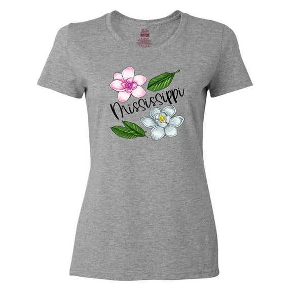 Inktastic Mississippi Magnolia Flowers and Leaves Women's T-Shirt