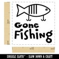 thumbnail image 2 of Gone Fishing Lure Fun Text Self-Inking Rubber Stamp Ink Stamper - Sky Blue Ink - Small 1 Inch, 2 of 7