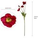 thumbnail image 3 of 5 piezas de flores de amapolas artificiales con tallos de flores artificiales (rojo) TUNC Sencillez, 3 of 5