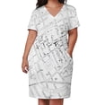 thumbnail image 2 of John Snow-Vestido largo holgado con bolsillos para mujer vestido largo con estampado del mapa de la gripe, 2 of 6