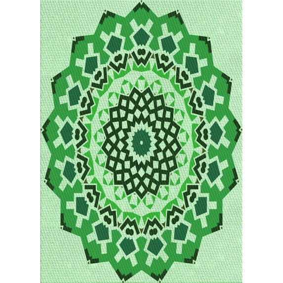 Ahgly Company Indoor Rectangle Patterned Light Green Area Rugs, 8' x 12'