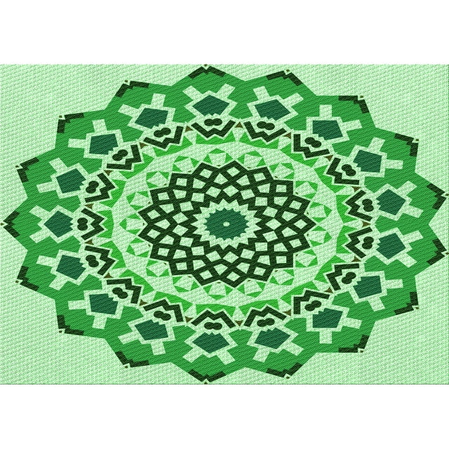 Ahgly Tapis Rectangulaire Lavable en Machine, Vert Clair, 6 Pieds x 9 Pieds
