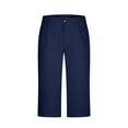 thumbnail image 4 of Guluxicc Linen Capris for Men Button Elastic Waist Pants Relaxed Fit Cropped Vacation Casual Beach Trousers with Pockets, 4 of 5