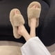 thumbnail image 5 of Amzcrzy Zapatos de mujer,Zapatos de mujer,Zapatillas de mujer, Zapatillas de mujer con punta redonda y tacón bajo para primavera y verano 2023, informales, de lana, cálidas, de algodón, para interior, 5 of 5