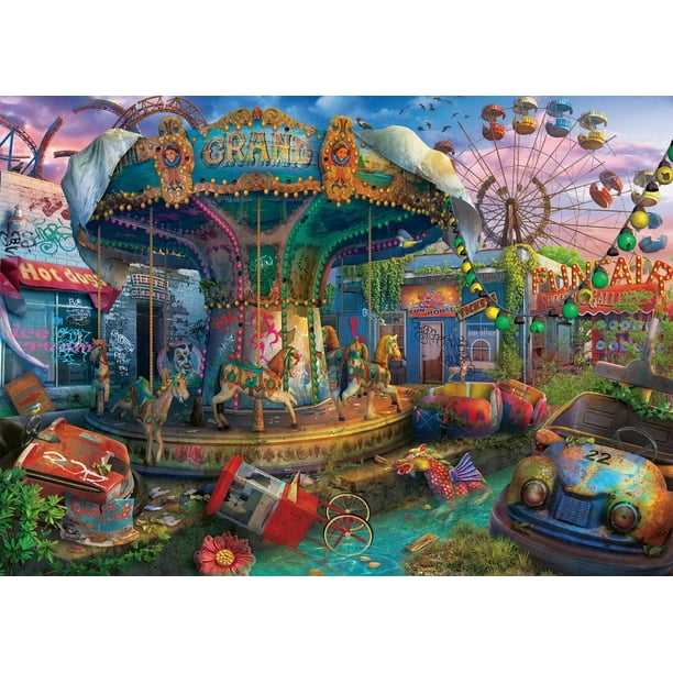 Rompecabezas Ravensburger Abandoned Gloomy Carnival 1000 piezas