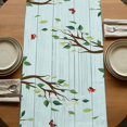 thumbnail image 5 of Table Runners 70 Inches Long Dress Scarves, Easter Farmhouse Coffee/Dining/Kitchen Table Decor, Holiday Table Runner, Spring Watercolor Eggs Tulip Wooden Grain Teal 13x70 Inch, 5 of 9