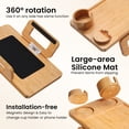 thumbnail image 3 of Danfoxer Bamboo Couch Arm Tray with Cup Holder and Cell Phone Holder，3 in 1  Folding Sofa Tray for Drinks,Snacks,Phone,Remote Control, 3 of 7