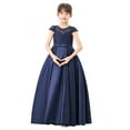 thumbnail image 4 of Illusion Lace Cap Sleeves Flower Girl Dress Junior Pageant Princess Gown Pretty Princess Ballroom Dance L246 4, 4 of 6
