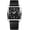 BK leather-WH steel-BK dial, variant on Waterproof Luminous Date Watch Men Stainless Steel Square Simple Style Wristwatch
