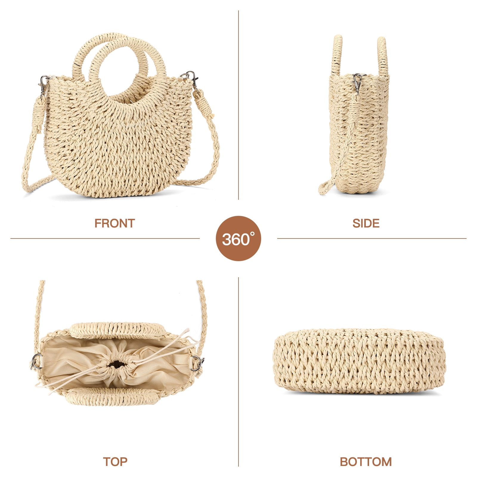 LOUEBICA Small Straw Crossbody Bag for Women Woven Summer Shoulder Phone Purse Beach Handbag for Vacation