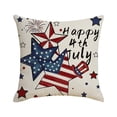 thumbnail image 3 of Let Freedom Ring Stars Fireworks Red White Flower Throw Pillow Covers, 18 x 18 Inch 4th of July Patriotic Independence Memorial Day USA Flag Cushion Case for Sofa Couch Set of 4, 3 of 7