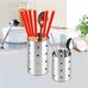 thumbnail image 2 of Estante para cubiertos de acero inoxidable, soporte para utensilios de cocina, organizador de cestas para cubiertos, estante de almacenamiento redondo para cucharas, cuchillos, tenedores, regalo de Na JFHHH pequeña, 2 of 5