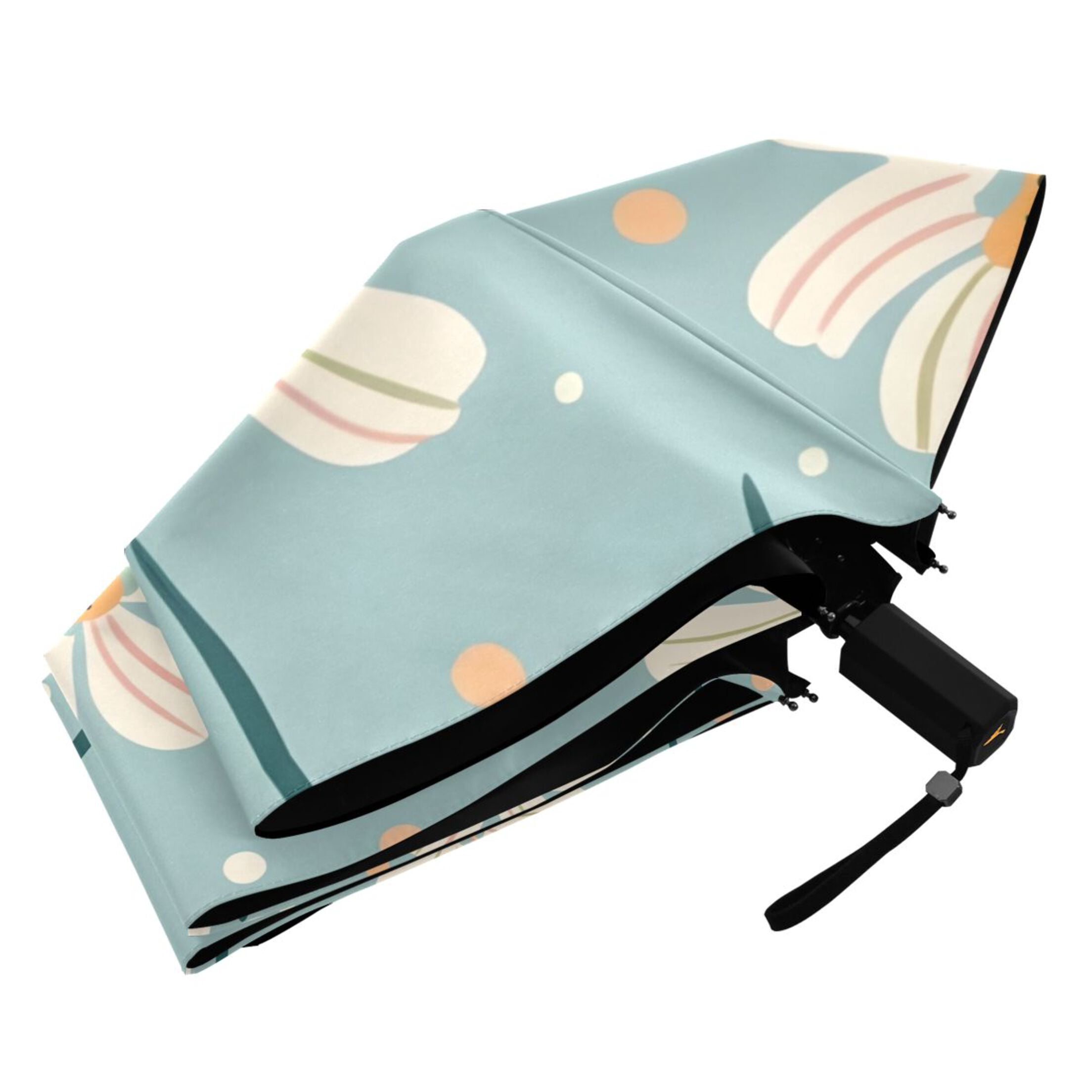 Daisy Chrysanthemum Flower Compact Sun Umbrella Windproof Travel Umbrellas for Rain Strong Portable UV Protection