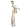 thumbnail image 4 of Belly Dance Costumes Milk Silk Gold Sequins Dance Dresses Oriental Dance Clothes, 4 of 7