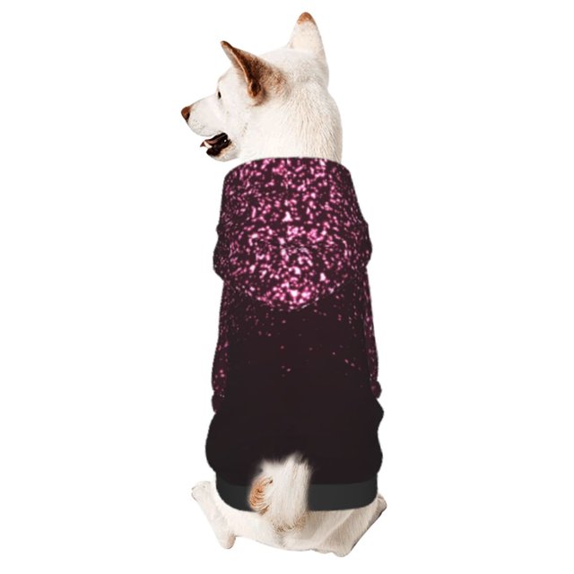 Fotbe Pink Glitter Sparkles A Sudadera con Estampado para Perros Pequeños – Suéter con Capucha para Mascotas, Tela Suave de Forro Polar con Bolsillo-Small