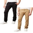 thumbnail image 1 of CHOK Mens Slim Fit Cotton Stretch Chino Pants 2 Packs, 1 of 5
