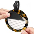 thumbnail image 2 of Panda Sunflower 2pcs PU Leather Round Bag Tags with Privacy Cover and Name ID Tag - Suitcase Tags for Travel Luggage, Handbags, Backpacks, School Bags, 2 of 6
