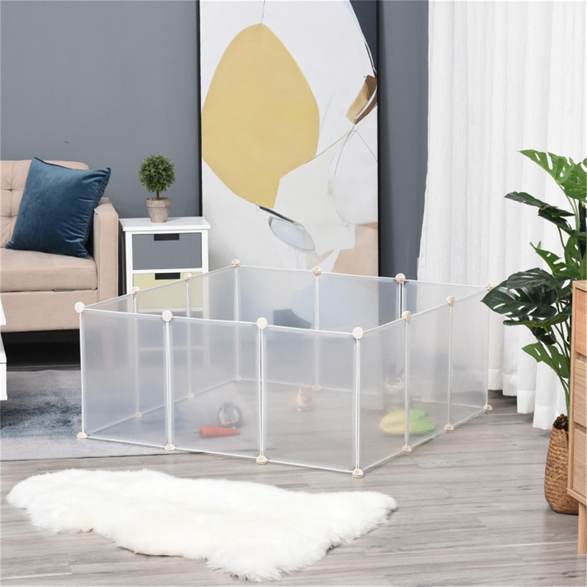 Pefilos 12 Panels Pet Playpen for Small Dogs, Animals Plastic Fence Cage for Guinea Pigs, Hamsters, Bunnies, Rabbits, White Pefilos 12 Panels Pet Playpen for Small Dogs, Animals Plastic Fence Cage for Guinea Pigs, Hamsters, Bunnies, Rabbits, White