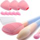 thumbnail image 1 of Soporte para brochas de maquillaje y almohadilla limpiadora de silicona rosa, 8 unidades, 1 of 7