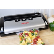 Nesco Vacuum Sealer Machine, Automatic Food Sealer With Accessory Port for Sealing Jars/Canisters, Built‑In Roll Storage & Cutter, Includes (2) 10 ft Rolls, For Pantry Storage & Preserving Leftovers