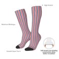thumbnail image 5 of Knee High Socks for Women Red White And Blue Striped Long Tube Sock Uniform Socks, 5 of 7
