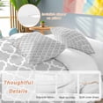 thumbnail image 3 of Light Gray Bedding 3 Piece Duvet Cover Set Queen Size, Minimalist Boho Abstract Ethnic Motifs Soft Microfiber Comforter Cover with Zipper Closure & Pillowcases, Wrinkle & FadeResistant Quilt Cover, 3 of 9