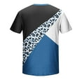 thumbnail image 5 of Fnnxeal Mens Color Block Leopard Print T-Shirt Grey Muscle Fit Stretch Polyester Short Sleeve Streetwear Casual Top,Size 4XL, 5 of 5