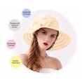 thumbnail image 4 of Risckoth Women's Organza Hat Wide Brim 3D Flower Detail Layered Design Formal Tea Party Wedding Cap, 4 of 8