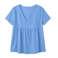 thumbnail image 6 of Ankola Womens Tops Casual V Neck Short Sleeve T Shirts Babydoll Loose Fit Peplum Tops, 6 of 6