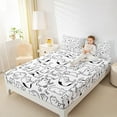 thumbnail image 4 of Castle Fairy Animal Cats 4 Pieces Queen Sheet Sets for Kids,Black White Ultra Soft Flat Sheet,Kawaii Pet Queen Fitted Sheet,Microfiber Bedroom Decor, 4 of 7