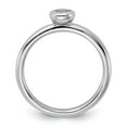 thumbnail image 5 of Sterling Silver Low 4mm Round White Topaz Ring, 5 of 5