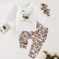 thumbnail image 2 of Xudanell Boys Winter Outfits Winter Football Outfit 12-18 Month Boy Clothes Letter Rugby Printed Tracksuit Set White 6-12 Months, 2 of 4