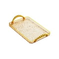 thumbnail image 1 of Bandeja rectangular para servir, organizador de tocador de baño, plato de fruta moderno Simple, bandeja de almacenamiento de joyas para encimera, Borde dorado ámbar., 1 of 8