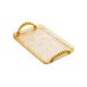 thumbnail image 1 of Bandeja rectangular para servir, organizador de encimera, bandeja para bañera, bandeja para guardar joyas, Borde dorado ámbar., 1 of 9
