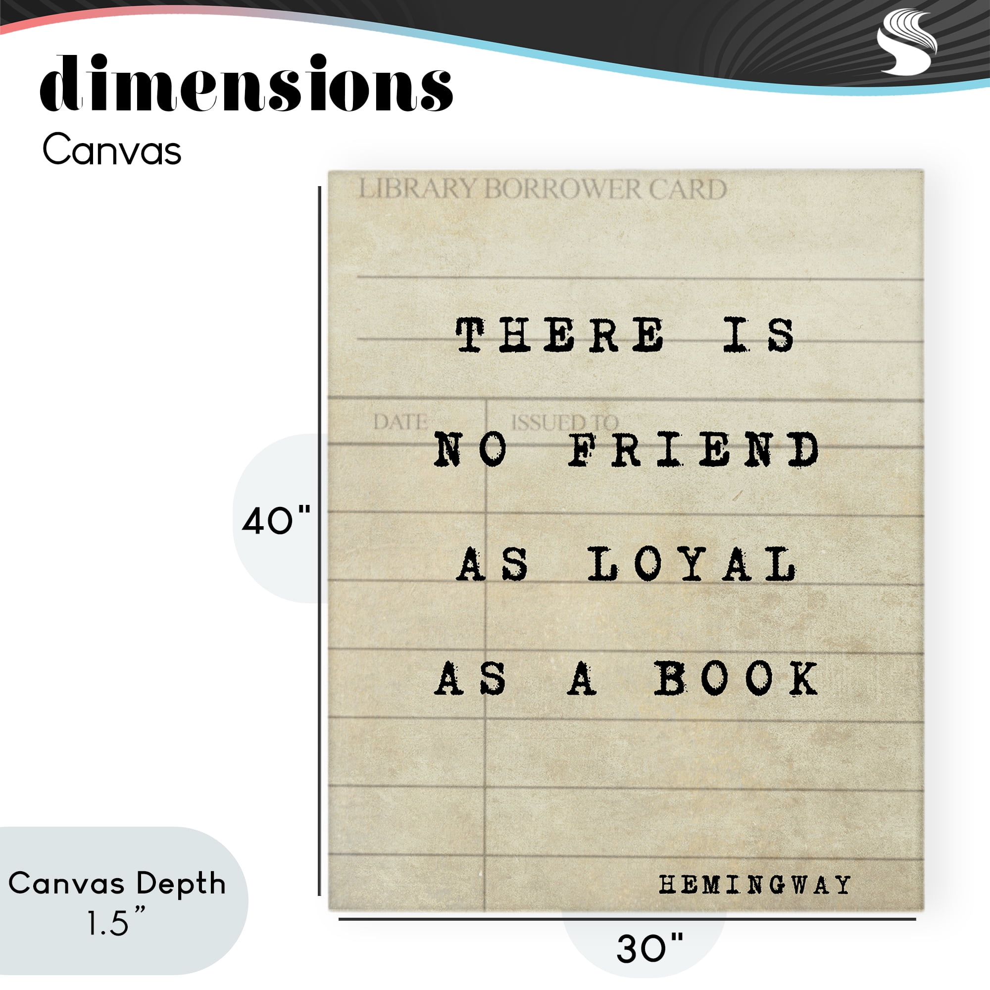 Stupell Industries No Friend As Loyal As A Book Canvas Wall Art, design by Julia Frost