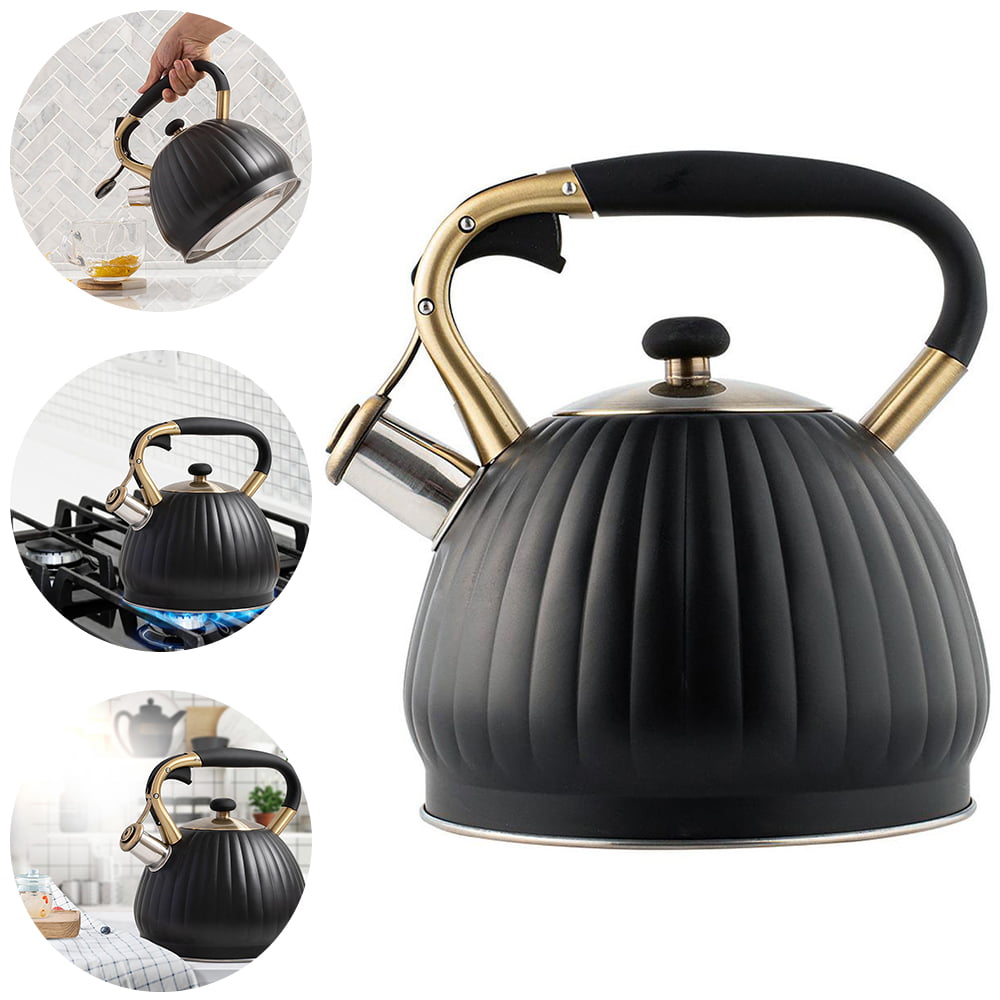 New 3.5L Whistling Kettle Stainless Steel  camping Traveling Home Gas Fire Multi 